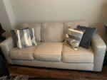 3 seater beige sofa + pillows