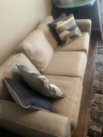 3 seater beige sofa + pillows