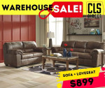 Take $50 OFF Ashley’s Best Selling SOFA & LoveSeats…only $25 Down