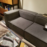 grey modular blue dot sofa