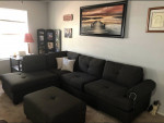 L shape sectional sofa with storage ottoman