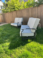 Outdoor sofa and loveseat