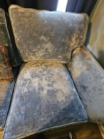 Blue/grey crushed velvet sofa