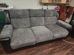 Gray and Black Reclining Sofa - MUST GO ASAP