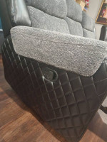 Gray and Black Reclining Sofa - MUST GO ASAP
