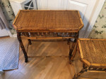 Set Of 2 Bamboo Sofa Table & Side Table