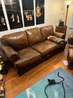 Leather Sofa, Club Chair and Ottoman (Matching )