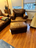 Leather Sofa, Club Chair and Ottoman (Matching )