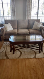 Broyhill sofa, footstool, chair