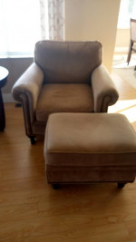 Broyhill sofa, footstool, chair