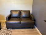 Leather sofa, loveseat and chair