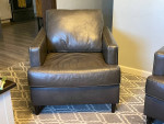 Leather sofa, loveseat and chair