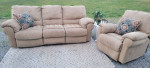 Klaussner Reclining Sofa and Chair Set - Camel 🐫 colored (DELIVERY AVAILABLE)