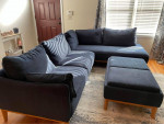 2-Pc. Fabric Sectional Sofa with Ottoman