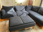 2-Pc. Fabric Sectional Sofa with Ottoman