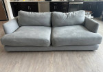 West Elm Haven 84" Sofa, Poly, Performance Washed Canvas, Storm Gray,