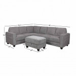 Santana Fabric Sectional Sofa Couch Storage Ottoman 1429