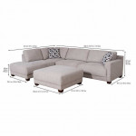 Raylin Fabric Sectional Sofa with Ottoman 1642