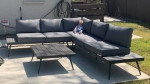 Norfolk Outdoor V-Shaped 5 Seater Sofa Set by Christopher Knight Home