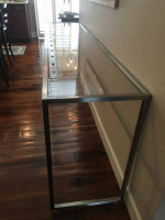 Sofa Table Brushed Nickel w/Glass 84" x 20