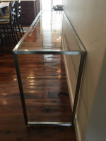 Sofa Table Brushed Nickel w/Glass 84" x 20