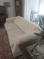 White leather sofa