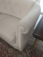 White leather sofa