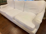 Slipcovered White Sofa