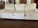 Slipcovered White Sofa
