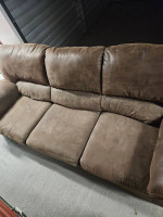 Brown suede leather sofa