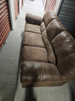 Brown suede leather sofa