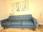86" Teal sofa