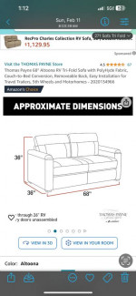 Rv Tri fold sofa sleeper