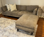 Gray Sofa Sectional Couch with Ottoman