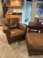 Leather Sofa, Chair, Ottoman