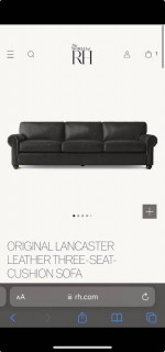 Restoration Hardware Original Lancaster Leather Sofa 8’