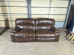 FREE DELIVERY 🚚  Ashley furniture Real Leather brown Couch, sofa,recliner