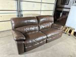 FREE DELIVERY 🚚  Ashley furniture Real Leather brown Couch, sofa,recliner