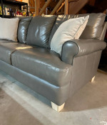 Leather Couch / Sofa - CAN DELIVER - Good Condition - Comfortable - Sits 3 or 4
