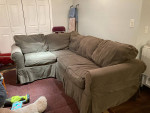 Green L shape sectional sofa