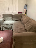 Green L shape sectional sofa