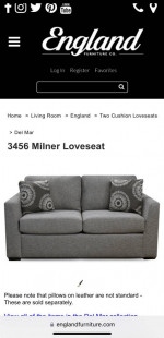 Gray Large Loveseat sofa by England Furniture
