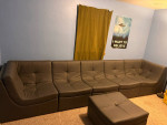 6 piece vegan leather modular sectional sofa