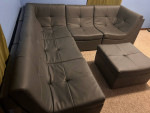 6 piece vegan leather modular sectional sofa