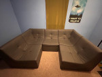 6 piece vegan leather modular sectional sofa