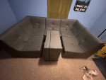 6 piece vegan leather modular sectional sofa