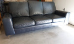 Scandinavian Designs Italian Liliana Three Seat Leather Sofa Couch