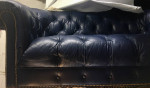 Blue leather Tufted Chesterfield Sofa Churchill Couch