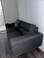 Gray Charcoal Sofa Couch approx 8 x 3 ft