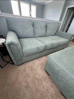 Teal / Aqua Sofa , Plus Matching Ottoman